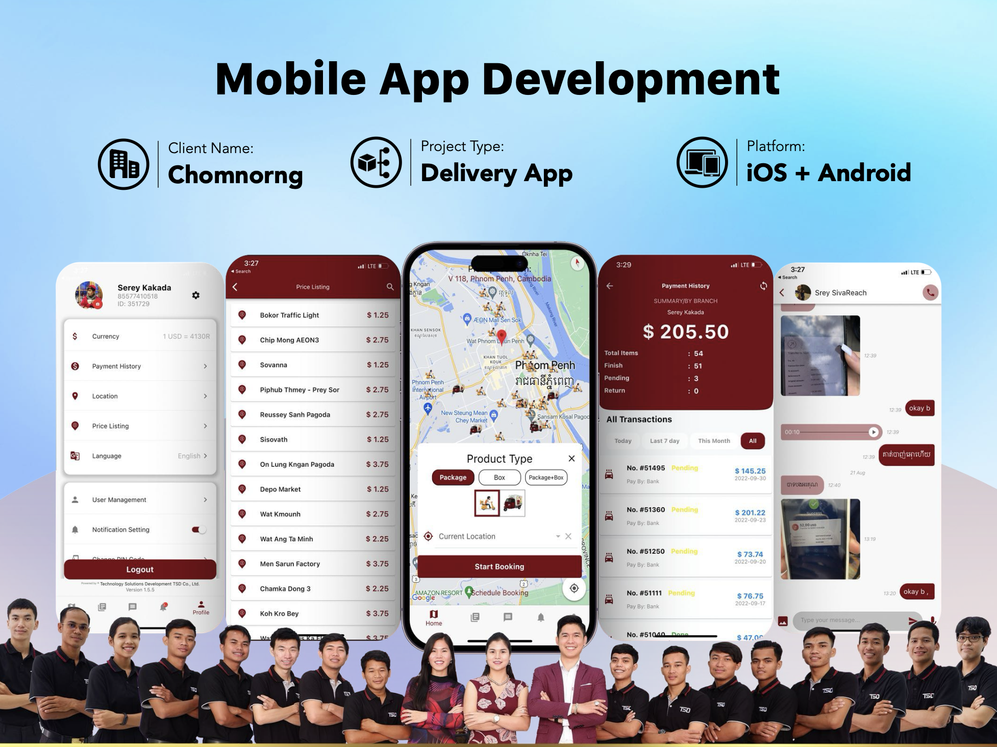 chomnorng delivery app - TSD Software Development in Cambodia
